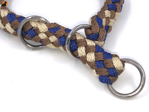 G2 Tauwerk Halsband Basic, rund geflochten, mit Zugstop, Blue Creek