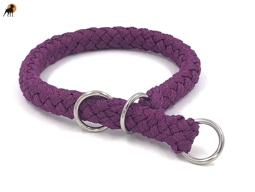 G2 Tauwerk Halsband Basic, rund geflochten, mit Zugstop, Burgund