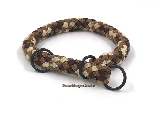 G2 Tauwerk Halsband Basic, rund geflochten, mit Zugstop, Cappuccino