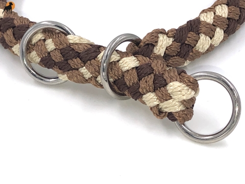 G2 Tauwerk Halsband Basic, rund geflochten, mit Zugstop, Cappuccino