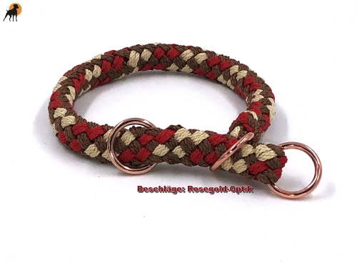 G2 Tauwerk Halsband Basic, rund geflochten, mit Zugstop, Chestnut