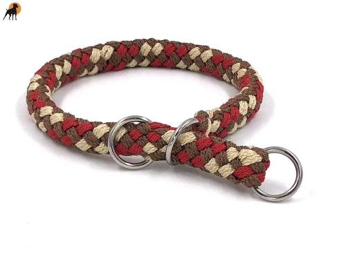 G2 Tauwerk Halsband Basic, rund geflochten, mit Zugstop, Chestnut
