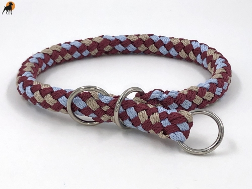 G2 Tauwerk Halsband Basic, rund geflochten, mit Zugstop, Granat