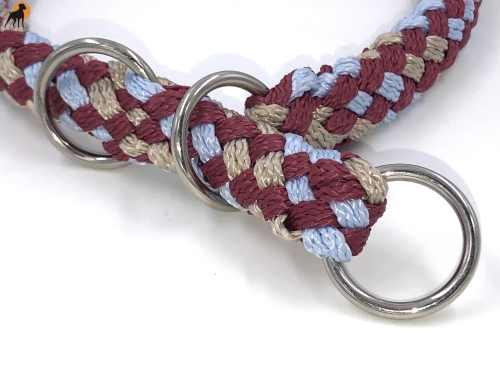 G2 Tauwerk Halsband Basic, rund geflochten, mit Zugstop, Granat