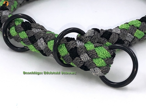 G2 Tauwerk Halsband Basic, rund geflochten, mit Zugstop, Green Flash