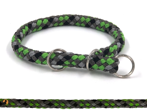 G2 Tauwerk Halsband Basic, rund geflochten, mit Zugstop, Green Flash