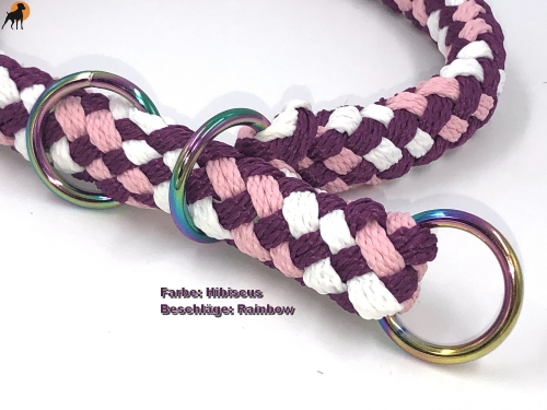 G2 Tauwerk Halsband Basic, rund geflochten, mit Zugstop, Hibiscus