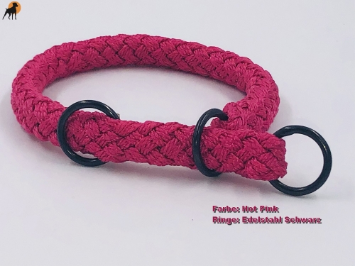 G2 Tauwerk Halsband Basic, rund geflochten, mit Zugstop, Hot Pink