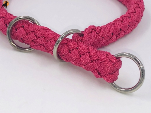 G2 Tauwerk Halsband Basic, rund geflochten, mit Zugstop, Hot Pink