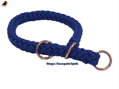 G2 Tauwerk Halsband Basic, rund geflochten, mit Zugstop, Kobaltblau