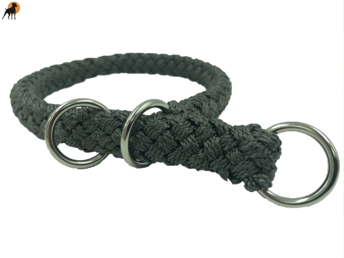 G2 Tauwerk Halsband Basic, rund geflochten, mit Zugstop, Stahlgrau