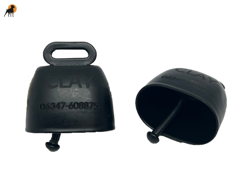 Ortungsglöckchen rund, mit Lasergravur, ca. 3,5 x 3,5cm, schwarz