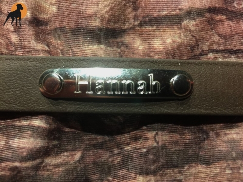Halsband-Gravurplatte 50 x 9mm, mit Wunschgravur (1 Textzeile)