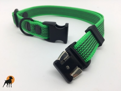 Halsband gummiert 19mm x 30-50cm, mit Alu-Max Verschluß, stufenlos verstellbar