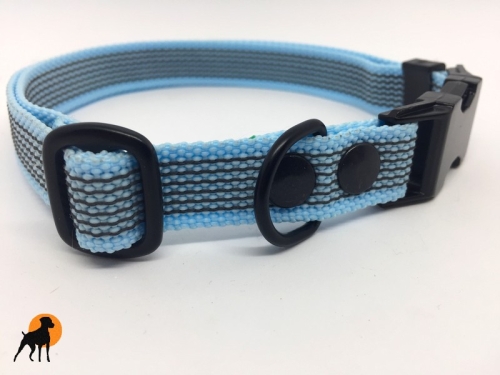 Halsband gummiert 19mm x 30-50cm, mit Metallverschluß, stufenlos verstellbar