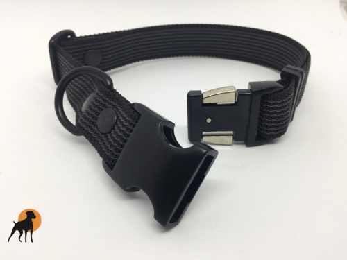 Halsband gummiert 25mm x 40-60cm, mit Alu-Max Verschluß, stufenlos verstellbar