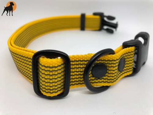 Halsband gummiert 25mm x 40-60cm, mit PVC-Verschluß, stufenlos verstellbar