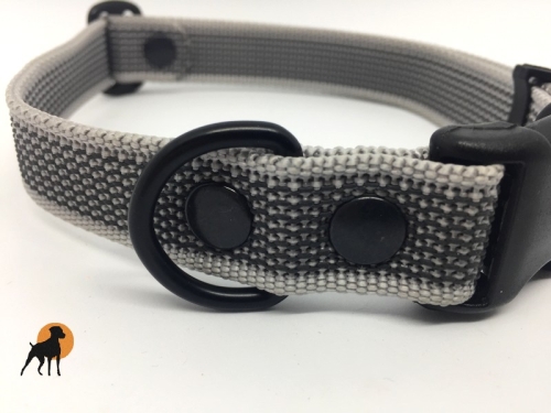 Halsband gummiert 25mm x 40-60cm, mit PVC-Verschluß, stufenlos verstellbar