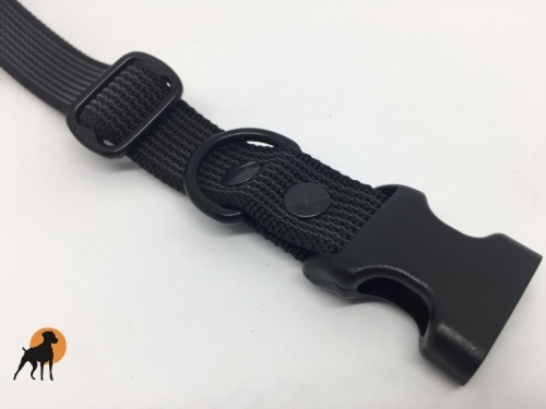Halsband gummiert 25mm x 40-60cm, mit PVC-Verschluß, stufenlos verstellbar