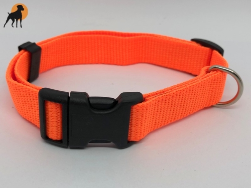 Nylon-Halsband Basic, stufenlos verstellbar mit PVC-Verschluß, 20mm  x 30-50cm