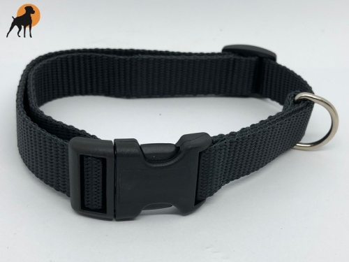 Nylon-Halsband Basic, stufenlos verstellbar mit PVC-Verschluß, 20mm  x 30-50cm