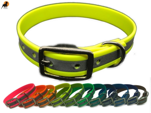 Biothane Beta Reflective Halsband mit Dornschnalle rund, Breite: 19mm