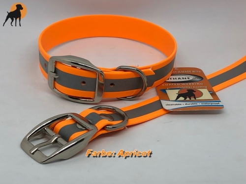 Biothane Beta Reflective Halsband mit Dornschnalle rund, Breite: 25mm
