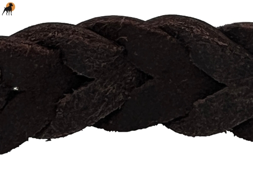 Softleder-Halsband 30mm x 50cm, Dunkelbraun / Beschläge Antik