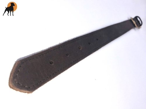 Softleder-Halsband Premium, 25mm, Beschläge Vollmessing, Dunkelbraun