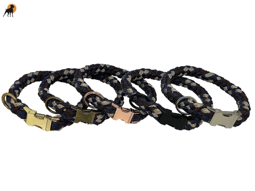 Tauwerk Maßhalsband G2 mit Metallverschluß Altmessing, 20mm, Gravur möglich!