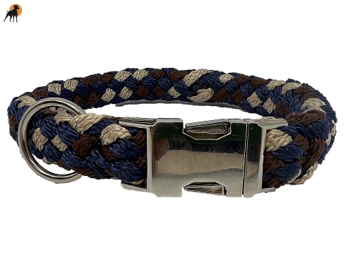 Tauwerk Maßhalsband G2 mit Metallverschluß Verchromt, 20mm, Gravur möglich!
