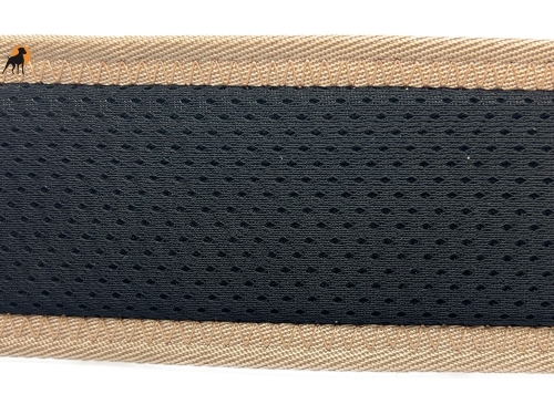 Nylon-Halsband XXL, 70mm, gefüttert, mit reflektierendem Streifen, beige