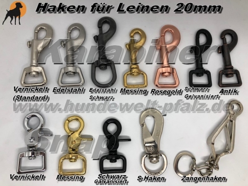HWP Kurzführer, gummiert/Biothane 20mm x 40cm, ohne Handschlaufe