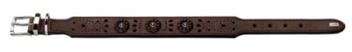 Hunter Nappaleder Halsband Virginia Rose 55cm x 39mm, tabak