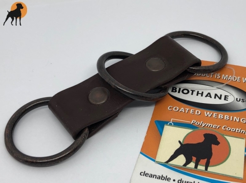 Biothane Adapter für Paracord 25mm Zugstop, Ringe Antik-Optik