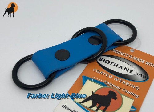 Biothane Adapter für Paracord 25mm Zugstop, Ringe Gun Metal (Schwarz glänzend)