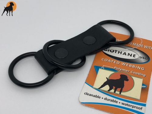 Biothane Adapter für Paracord 25mm Zugstop, Ringe Schwarz