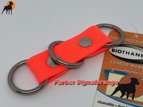 Biothane Adapter für Paracord 25mm Zugstop, Ringe Edelstahl Rostfrei