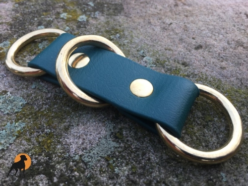 Biothane Adapter für Paracord 25mm Zugstop, Ringe Vollmessing