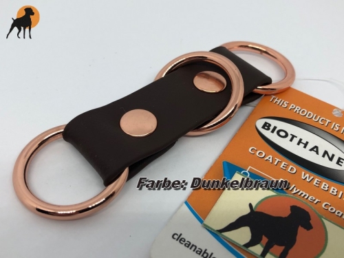 Biothane Adapter für Paracord 25mm Zugstop, Ringe Rosegold Optik