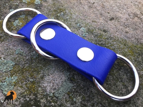 Biothane Adapter für Paracord 25mm Zugstop, Ringe verchromt