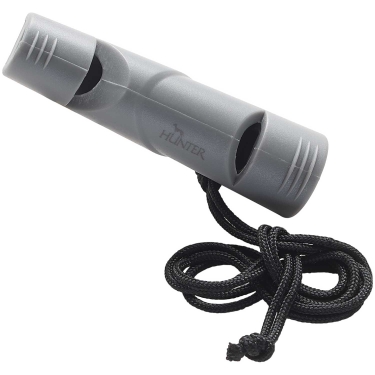 Hunter  Doppeltonpfeife Jula, ca. 7 x 2cm, grau