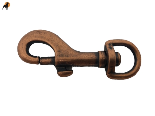 Karabinerhaken 58mm, für Seile bis 12mm, Antik-Kupfer-Optik