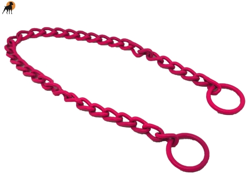 Gliederkette Pink lackiert, Kopfmaß ca. 42cm, Gesamtlänge einschl. Ringe: 49cm