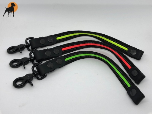 HWP Kurzführer Neon, gummiert/Biothane 20mm x 40cm, ohne Handschlaufe