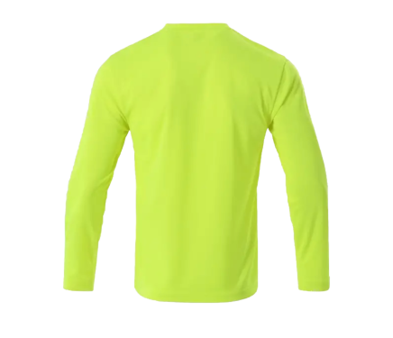 Langarm-Funktionsshirt mit Rundhalsausschnitt, schnelltrocknend, Signalgelb