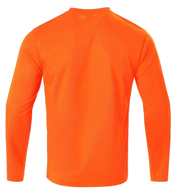 Langarm-Funktionsshirt mit Rundhalsausschnitt, schnelltrocknend, Signalorange