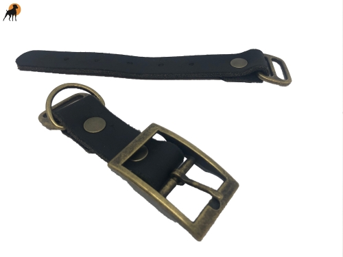 Echtleder Paracord Adapter 25mm mit Dornschnalle eckig, Beschläge: Messing Antik Optik