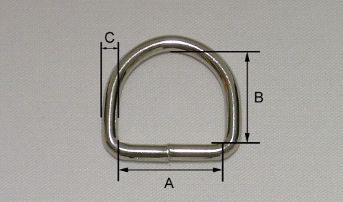 D-Ring, geschweißt, 20x16x3.0mm, Schwarz matt