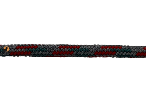 HWP Moxonleine mit Zugstop, Handmade, 6mm x 130cm, Grau-Rot